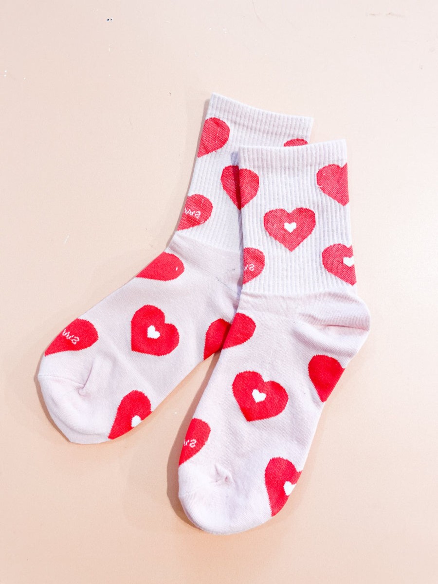 Other Angels Whisper | Valentine Rib Neck Crew Socks