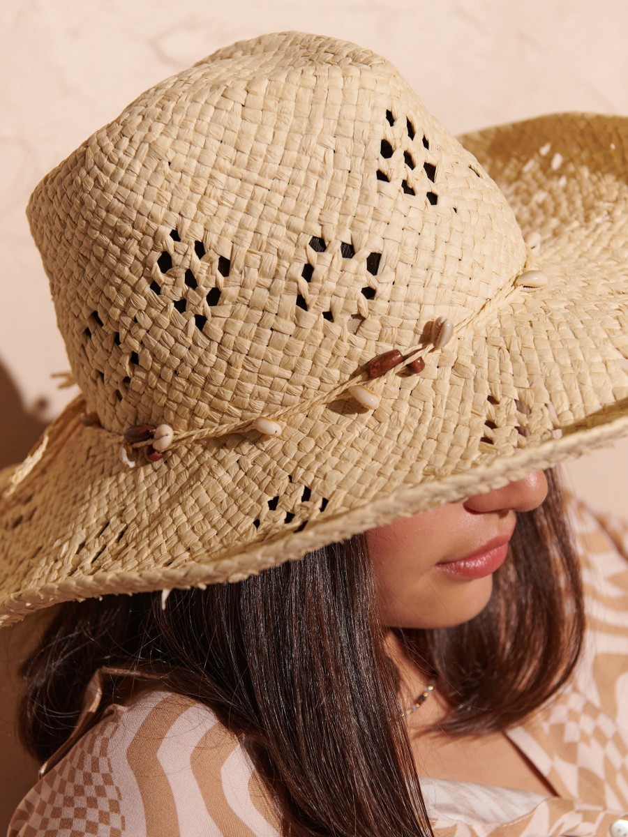 Headwear Angels Whisper | Shell Trim Summer Straw Hat