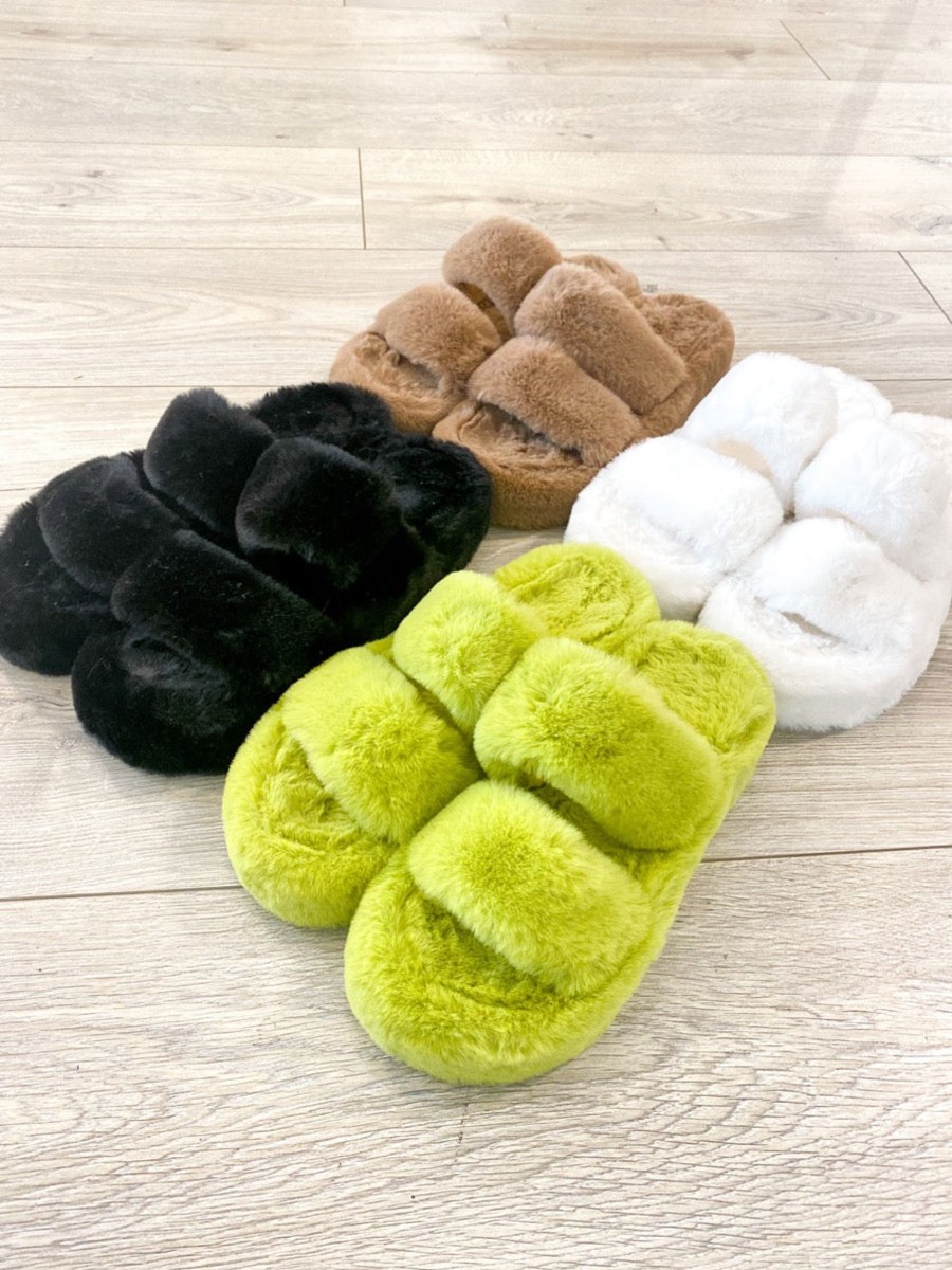 Other Angels Whisper | Maxine Fluffy Platform Slides (4 Pairs/Pack)