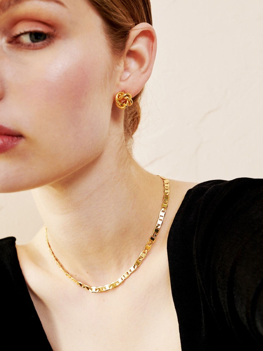 Jewellery Angels Whisper | Petit Knotted Gold Plated Earrings