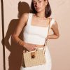 Bags Angels Whisper | Box Top Handle Rattan Straw Bag - Beige