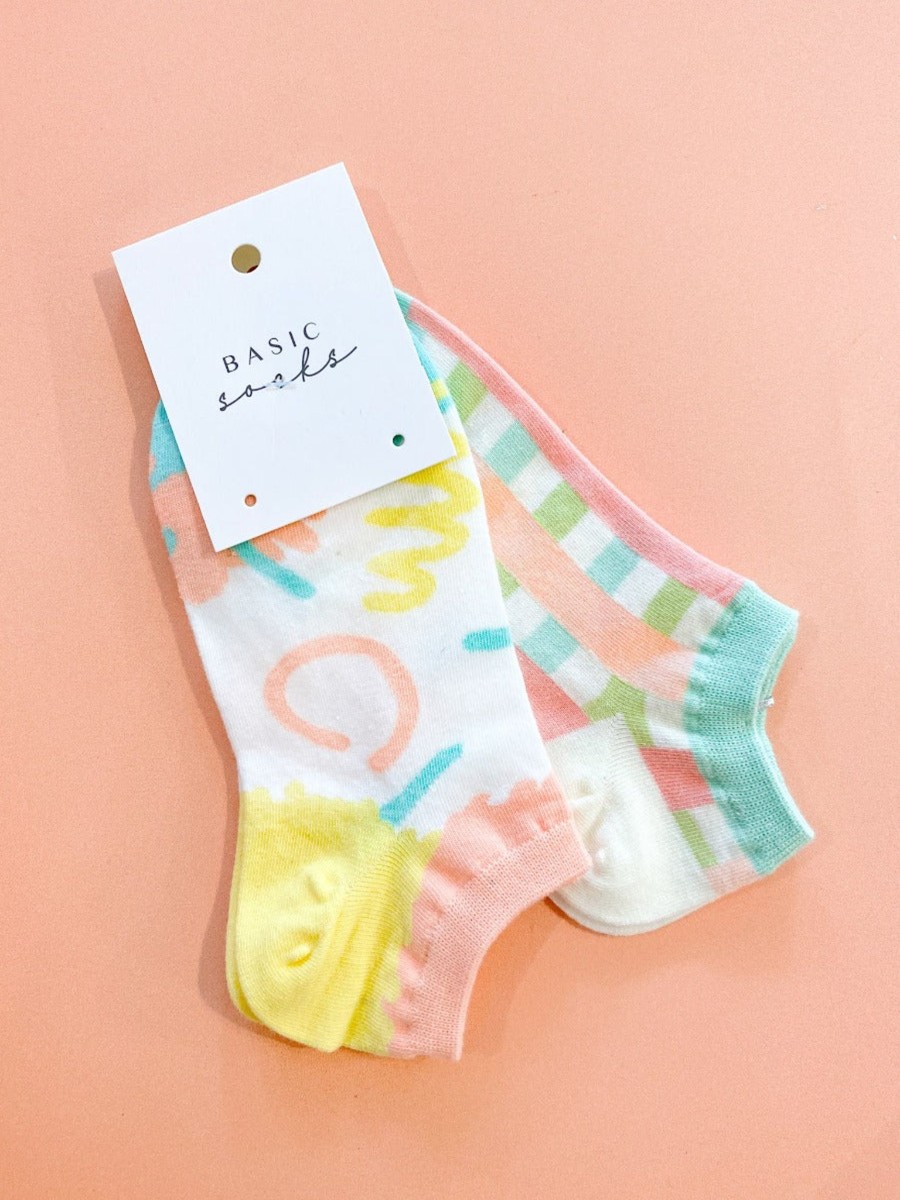 Other Angels Whisper | Pastel Prints Ankle Socks 2 Pack