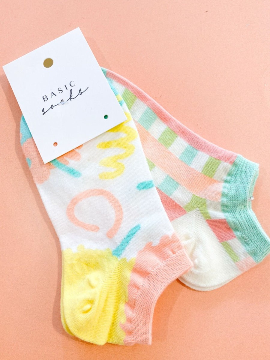 Other Angels Whisper | Pastel Prints Ankle Socks 2 Pack