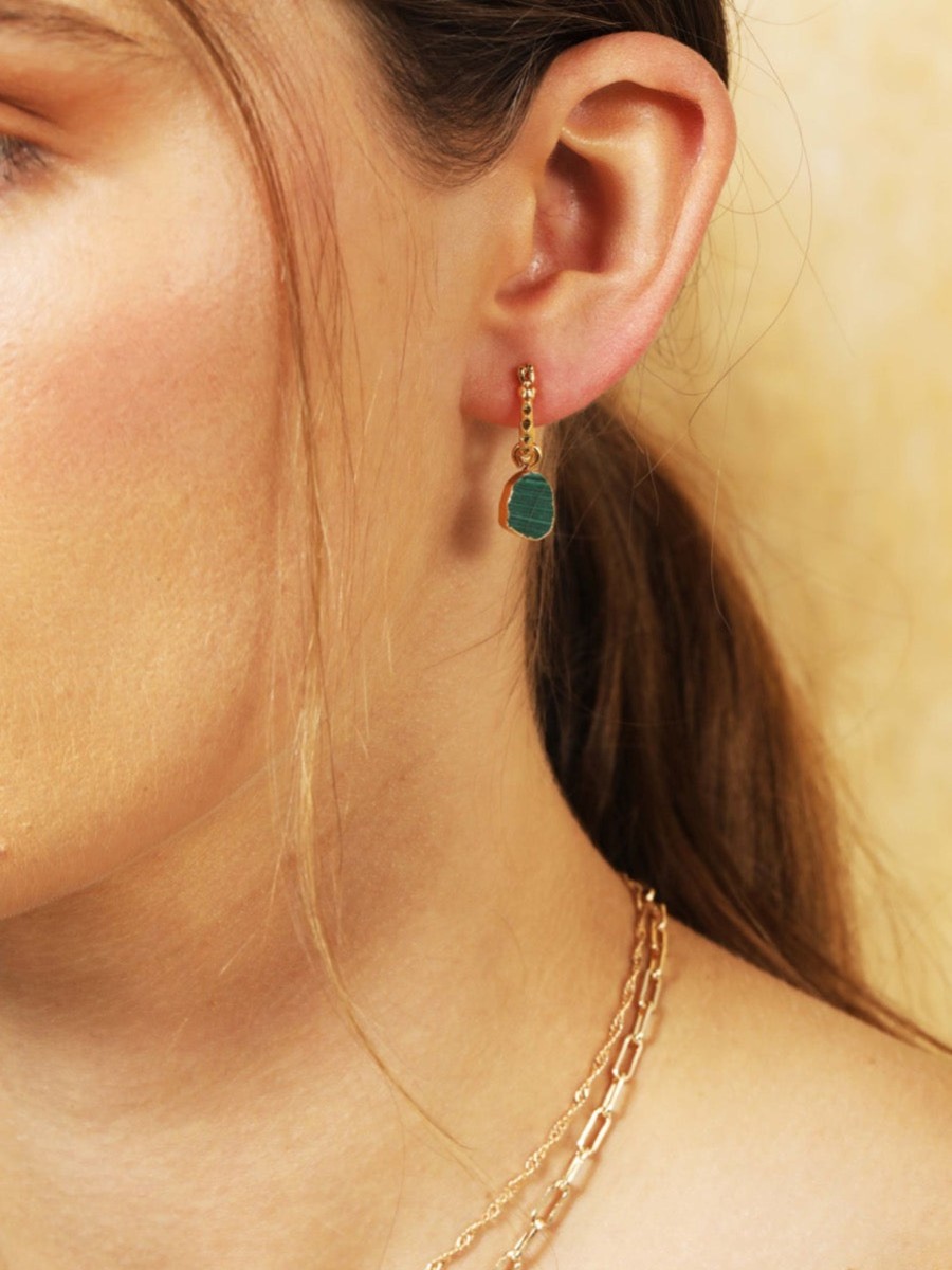 Jewellery Angels Whisper | Airin Stone 18K Gold Plated Earrings