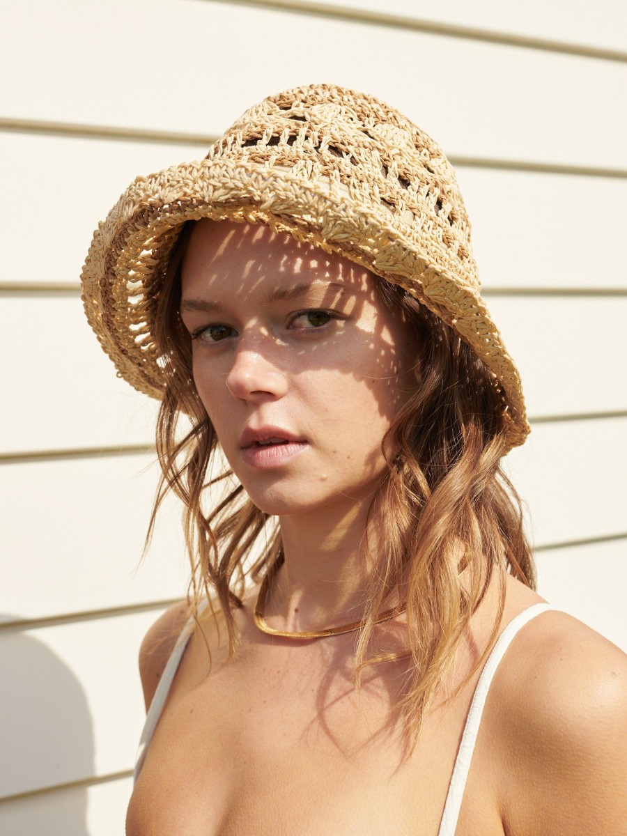 Headwear Angels Whisper | Crochet Summer Straw Hat In Natural