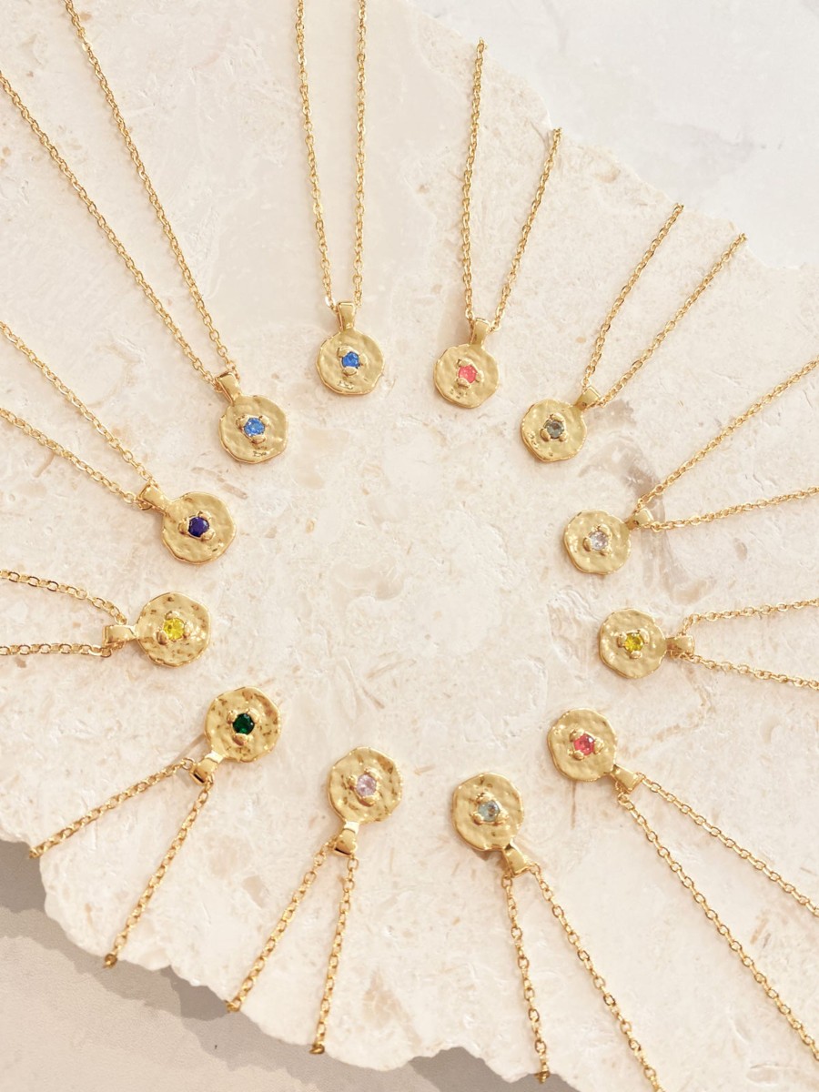 Jewellery Angels Whisper | Birthstone 18K Gold Plated Necklace