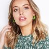 Jewellery Angels Whisper | Isaline Acrylic Hoop Earrings Green