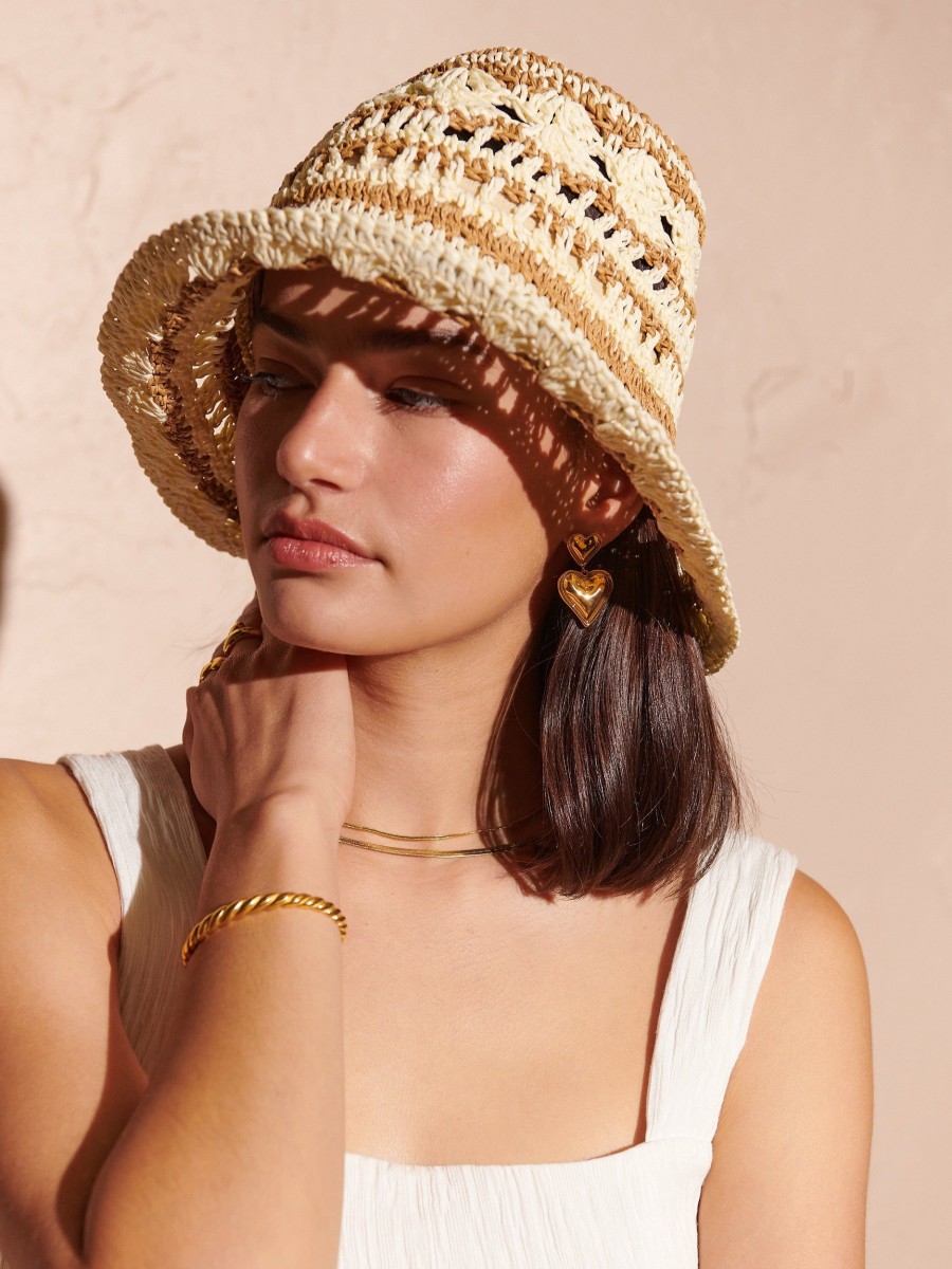 Headwear Angels Whisper | Crochet Summer Straw Hat In White