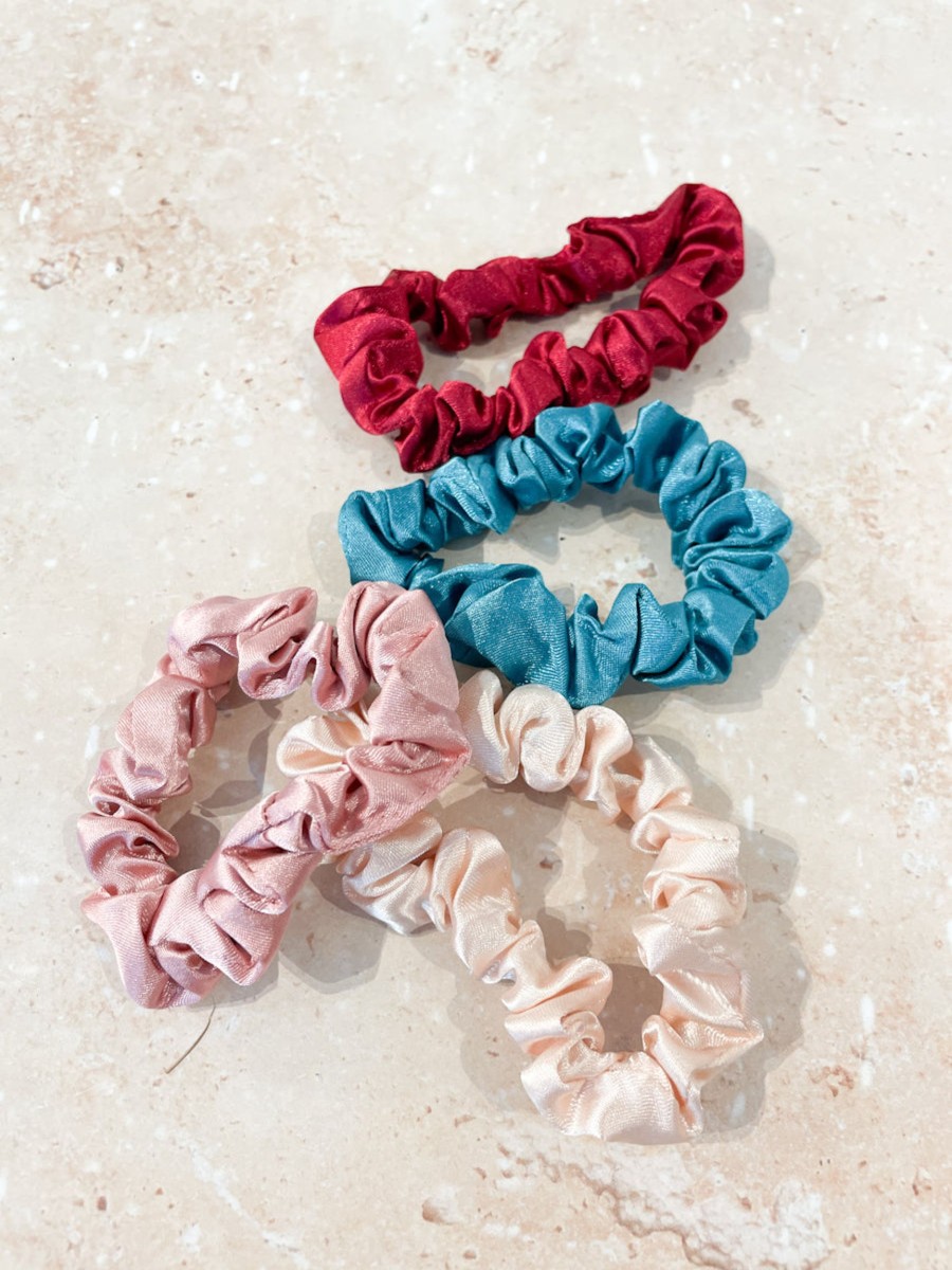 Hair Accessories Angels Whisper | Jewel Satin Slim Scrunchie Pack