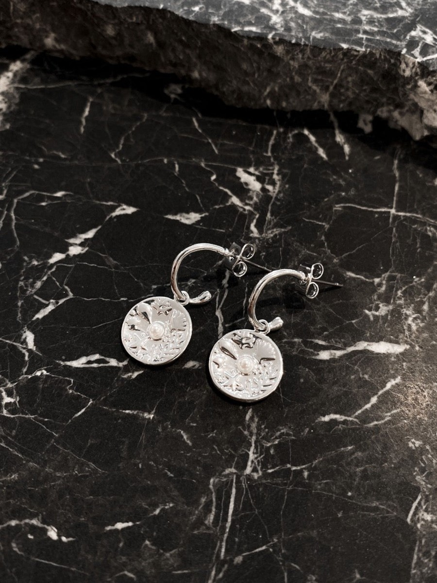 Jewellery Angels Whisper | Millia Silver Plated Coin Earring