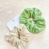 Hair Accessories Angels Whisper | Matcha Latte Linen Scrunchie Pack