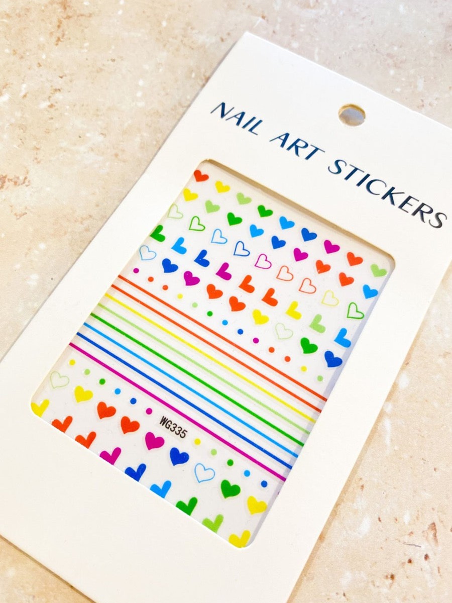 Other Angels Whisper | Rainbow Hearts Nail Art Stickers