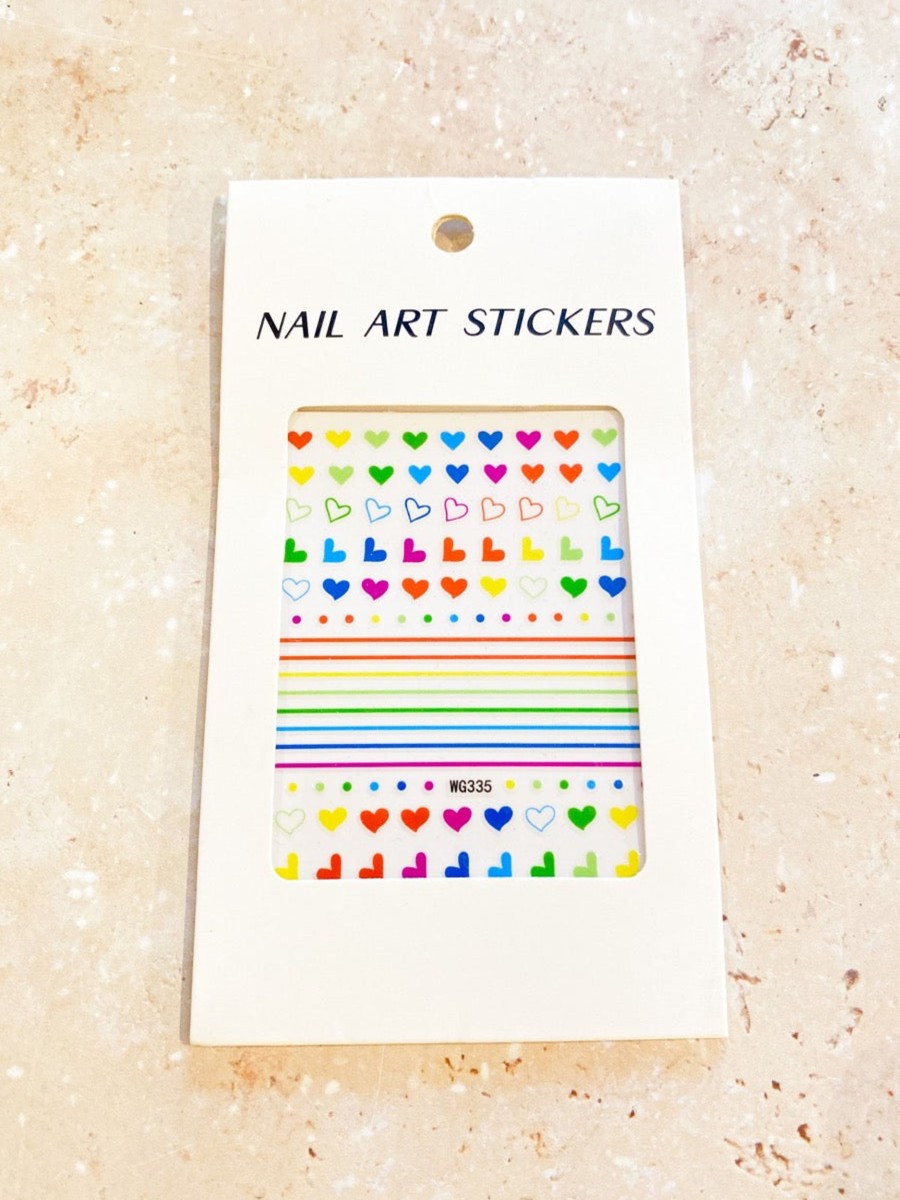 Other Angels Whisper | Rainbow Hearts Nail Art Stickers